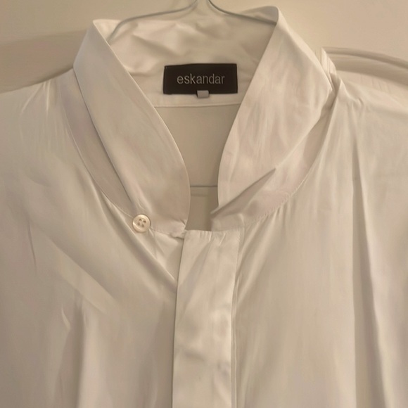 Eskandar white cotton button down. - Picture 2 of 4